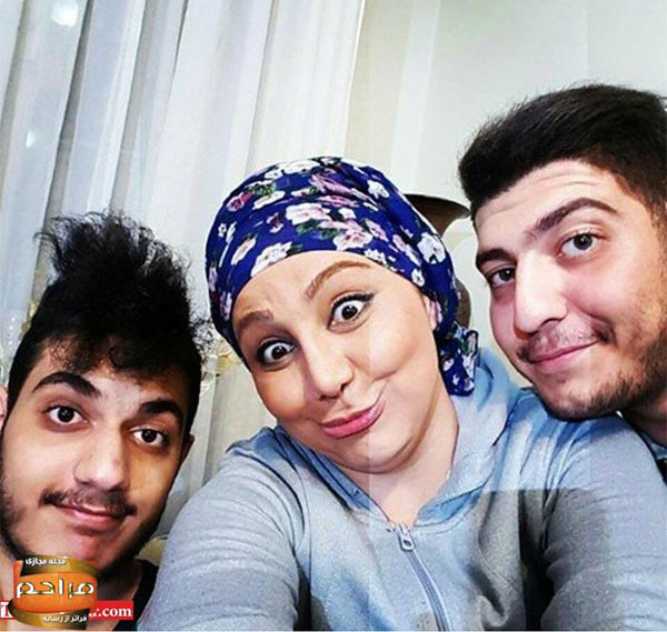 سلفی های خنده دار بهنوش بختیاری با خواهرزاده هایش