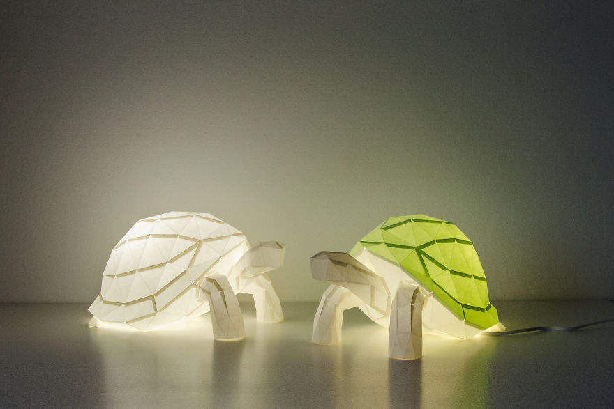ایده خلاقانه ساختن لامپ های اوریگامی الهام گرفته از حیوانات