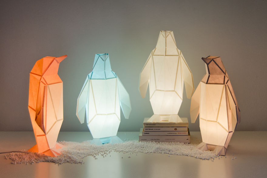 ایده خلاقانه ساختن لامپ های اوریگامی الهام گرفته از حیوانات