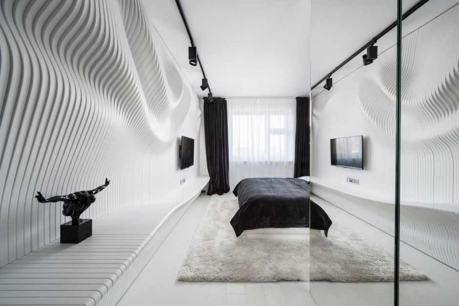دکوراسیون سیاه و سفید اتاق خواب ساده و شیک