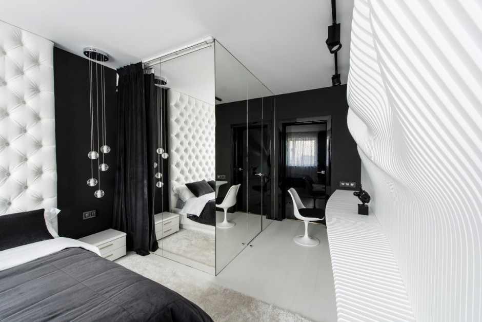 دکوراسیون سیاه و سفید اتاق خواب ساده و شیک