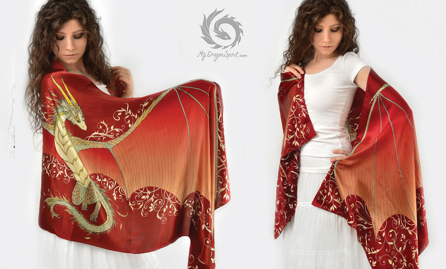 شال های زیبا و فانتزی با طرح اژدها 