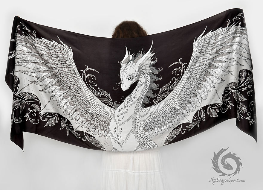 شال های زیبا و فانتزی با طرح اژدها 