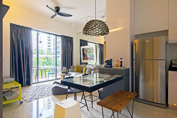 دکوراسیون شیک و مدرن آپارتمانی در سنگاپور الهام گرفته از آثار هنری