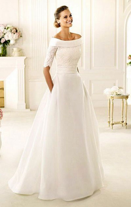 انواع مدل لباس عروس زیبا، لباس عروس 2017، لباس عروس آستین دار، ژورنال لباس عروس