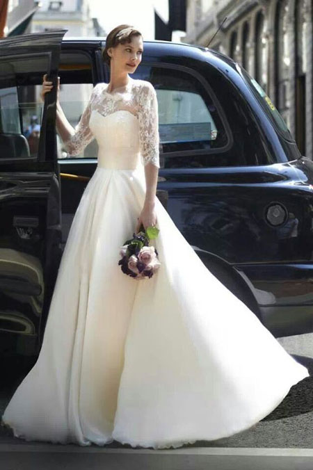 انواع مدل لباس عروس زیبا، لباس عروس 2017، لباس عروس آستین دار، ژورنال لباس عروس