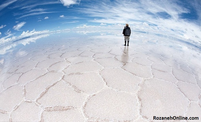 دریاچه خشکیده نمک Uyuni در بولیوی