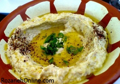 دستور پخت متبل یک پیش غذای لبنانی با استفاده از بادمجان