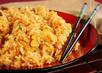 طریقه پخت برنج سرخ کرده یک غذای معروف چینی