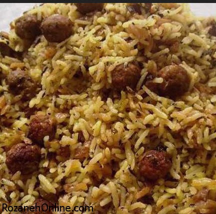 دستور پخت قنبر پلو یک غذای مشهور شیرازی