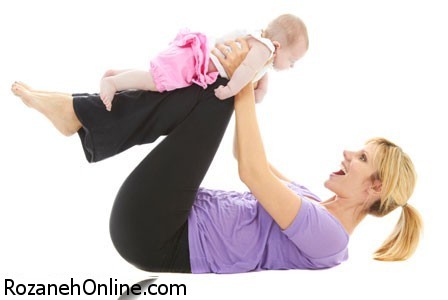 ورزش کردن  مادر بعد از یک ماه پس از  بدنیا آمدن نوزاد