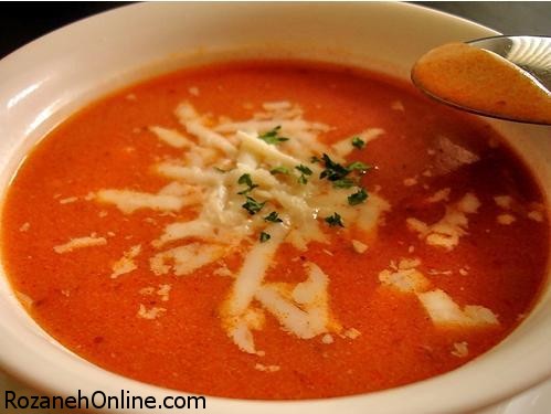 درست کردن سوپ گوجه فرنگی با ورمیشل های رشته ای