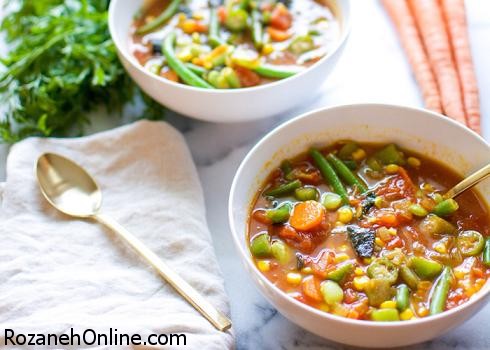 آموزش پخت سوپ سریع سبزیجات با استفاده از کنسرو