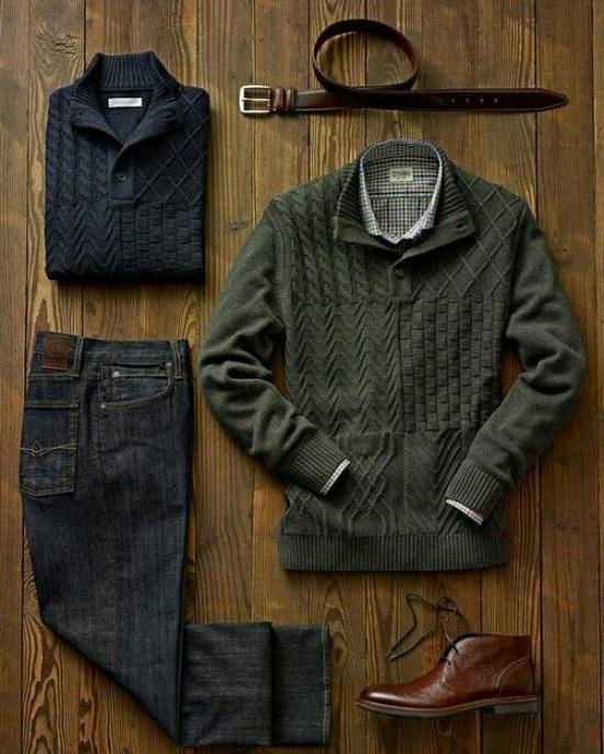 ست لباس مردانه برای فصل زمستان - پیراهن پاییزی مردانه