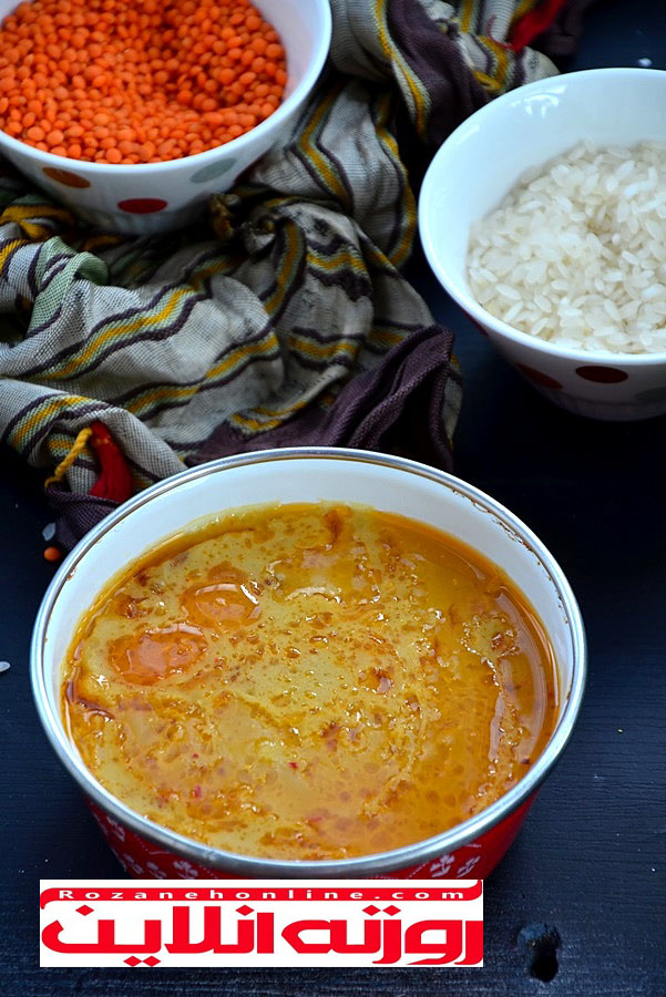 طرز تهیه سوپ با دال عدس و برنج