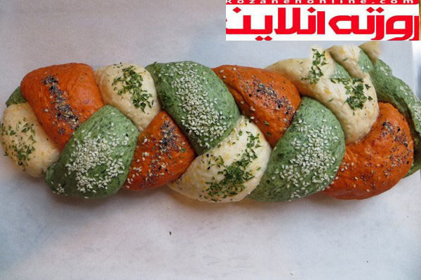 طرز تهیه نان اک مک سه رنگ ترکیه
